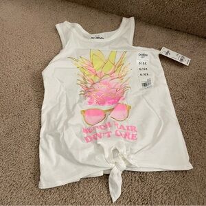 OshKosh B'gosh White Tank Top with Pink Pineapple Print